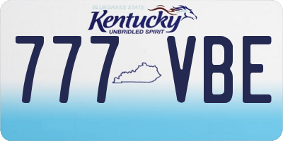 KY license plate 777VBE