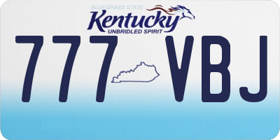 KY license plate 777VBJ
