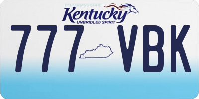 KY license plate 777VBK