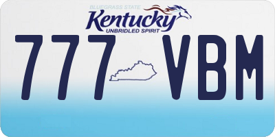 KY license plate 777VBM