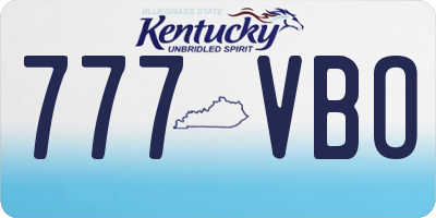 KY license plate 777VBO
