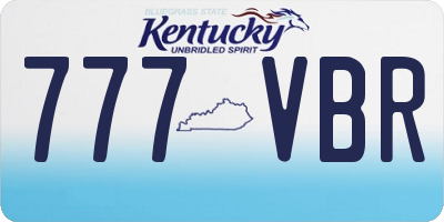 KY license plate 777VBR