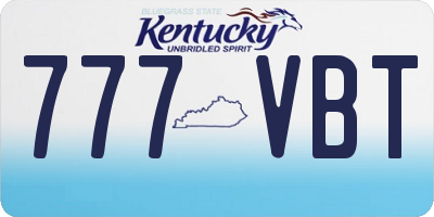 KY license plate 777VBT