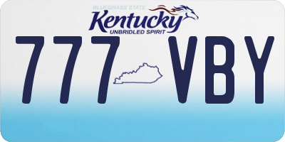 KY license plate 777VBY
