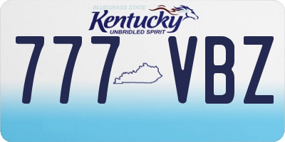 KY license plate 777VBZ