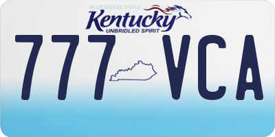 KY license plate 777VCA