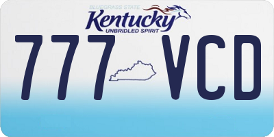 KY license plate 777VCD