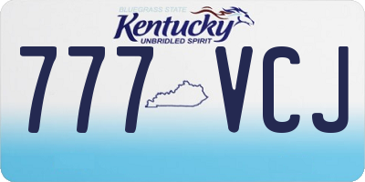KY license plate 777VCJ