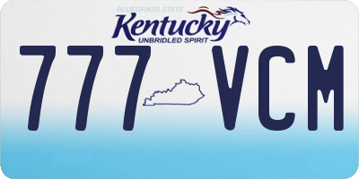 KY license plate 777VCM