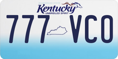 KY license plate 777VCO