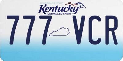 KY license plate 777VCR