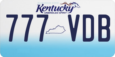 KY license plate 777VDB