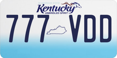 KY license plate 777VDD
