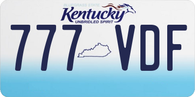 KY license plate 777VDF
