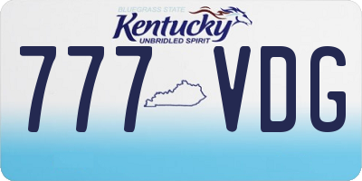 KY license plate 777VDG