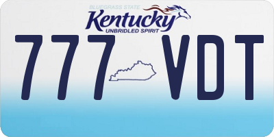 KY license plate 777VDT