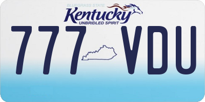 KY license plate 777VDU