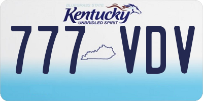 KY license plate 777VDV