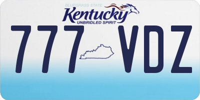 KY license plate 777VDZ