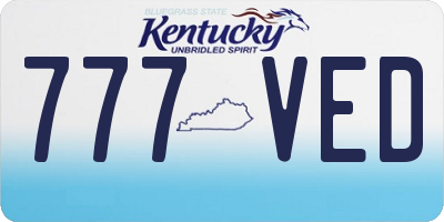 KY license plate 777VED
