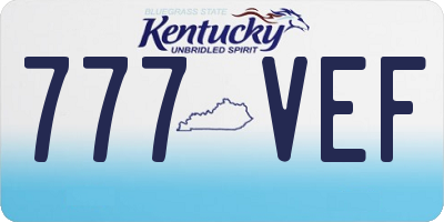 KY license plate 777VEF