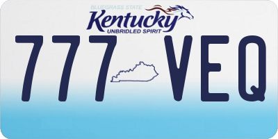 KY license plate 777VEQ