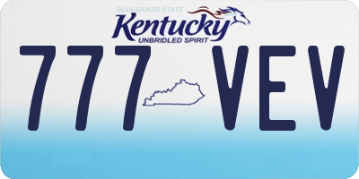 KY license plate 777VEV