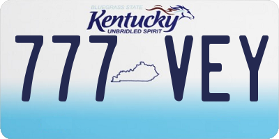 KY license plate 777VEY