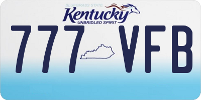KY license plate 777VFB