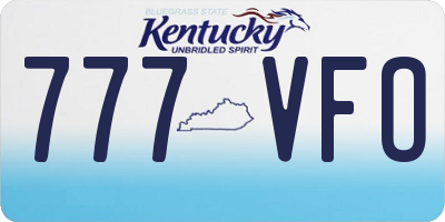 KY license plate 777VFO
