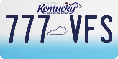 KY license plate 777VFS
