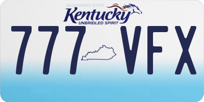 KY license plate 777VFX