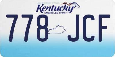 KY license plate 778JCF