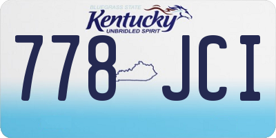 KY license plate 778JCI