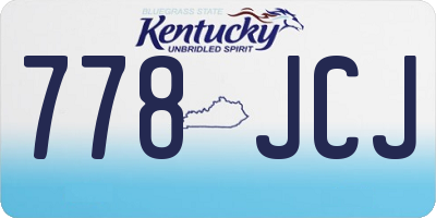 KY license plate 778JCJ