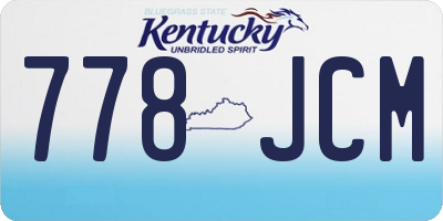 KY license plate 778JCM