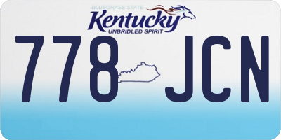 KY license plate 778JCN