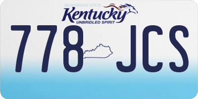 KY license plate 778JCS