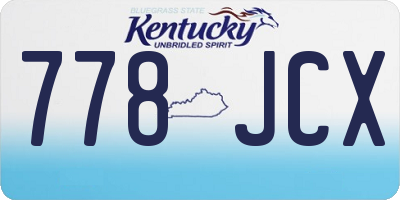KY license plate 778JCX