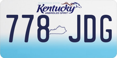 KY license plate 778JDG