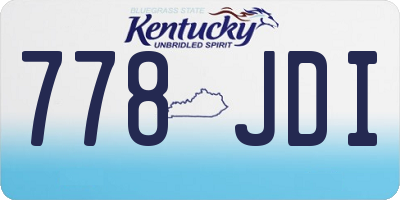 KY license plate 778JDI
