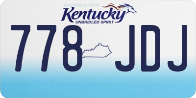 KY license plate 778JDJ