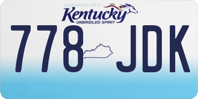 KY license plate 778JDK