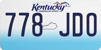 KY license plate 778JDO