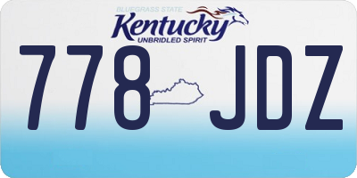 KY license plate 778JDZ