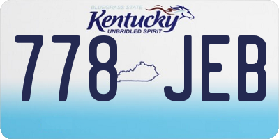 KY license plate 778JEB