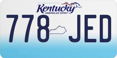 KY license plate 778JED