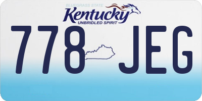 KY license plate 778JEG