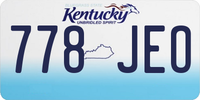 KY license plate 778JEO