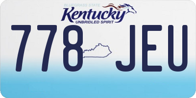 KY license plate 778JEU